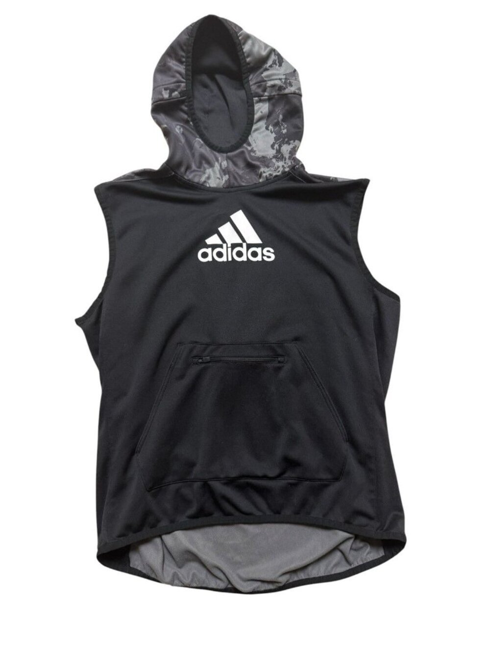 Adidas Sleeveless Hoodie Men’s XL Black Climalite Pullover Athletic